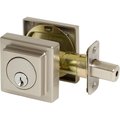 Delaney Contemporary Delaney Contemporary 355001 Square Single Cylinder Deadbolt In Satin Nickel 355001